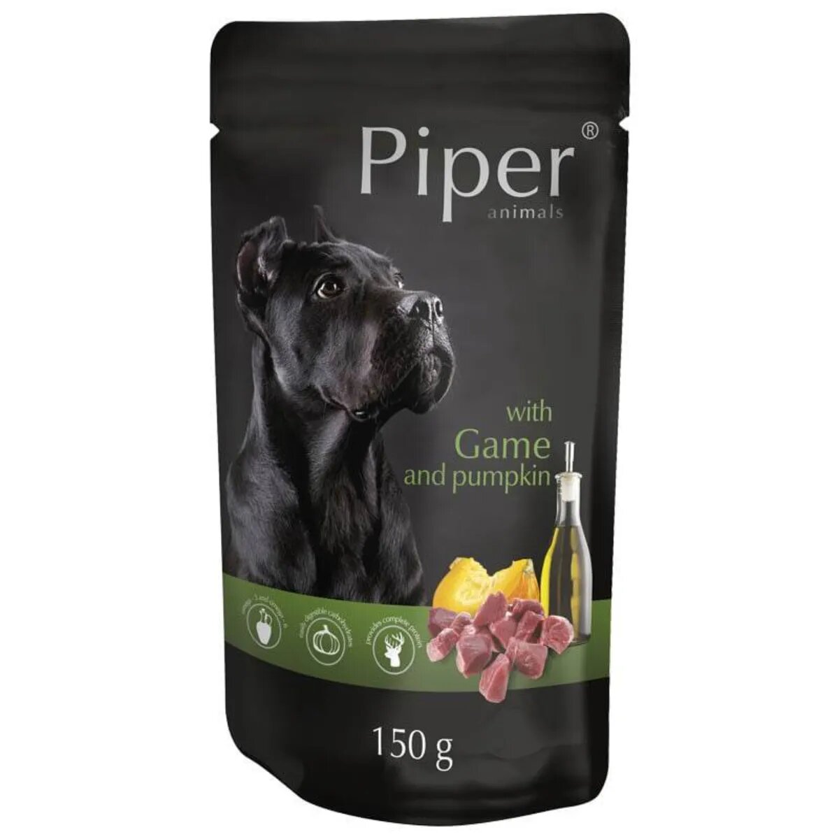Piper Animals XS-XL Vânat și dovleac plic hrană umedă fără cereale câini (în aspic) 150g
