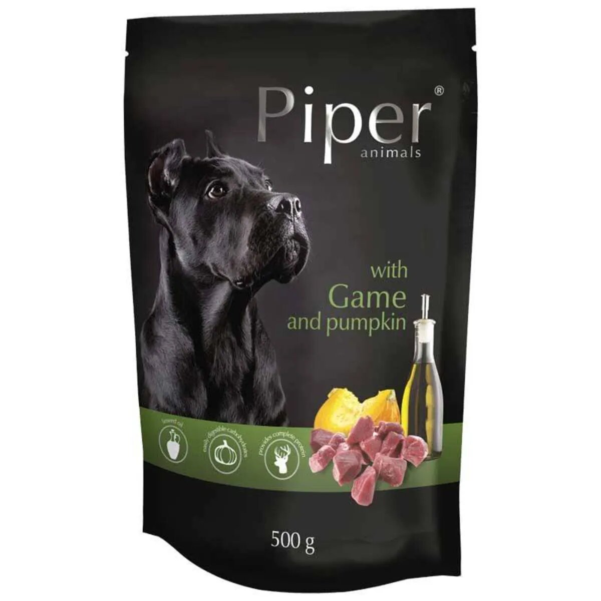 Piper Animals XS-XL Vânat și dovleac plic hrană umedă fără cereale câini (în aspic) 500g