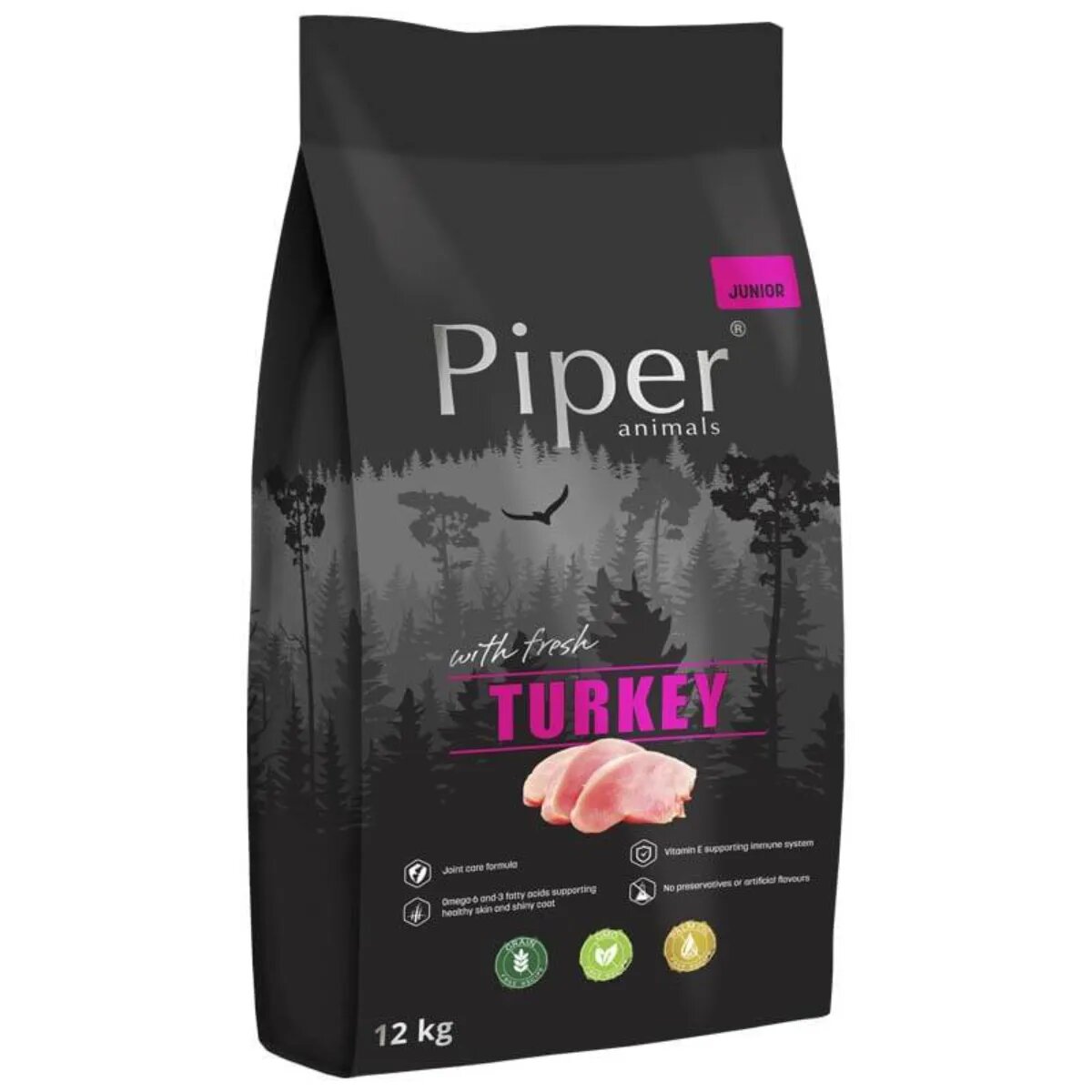 Piper Junior XS-XL Curcan hrană uscată fără cereale câini junior 12kg