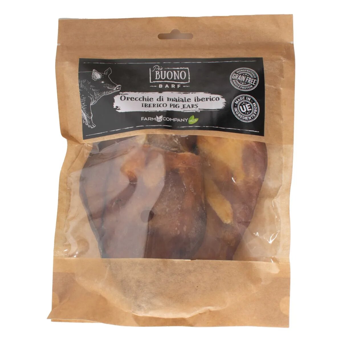 PIU BUONO Urechi de Porc Iberico XS-XL punguță recompense câini 50g