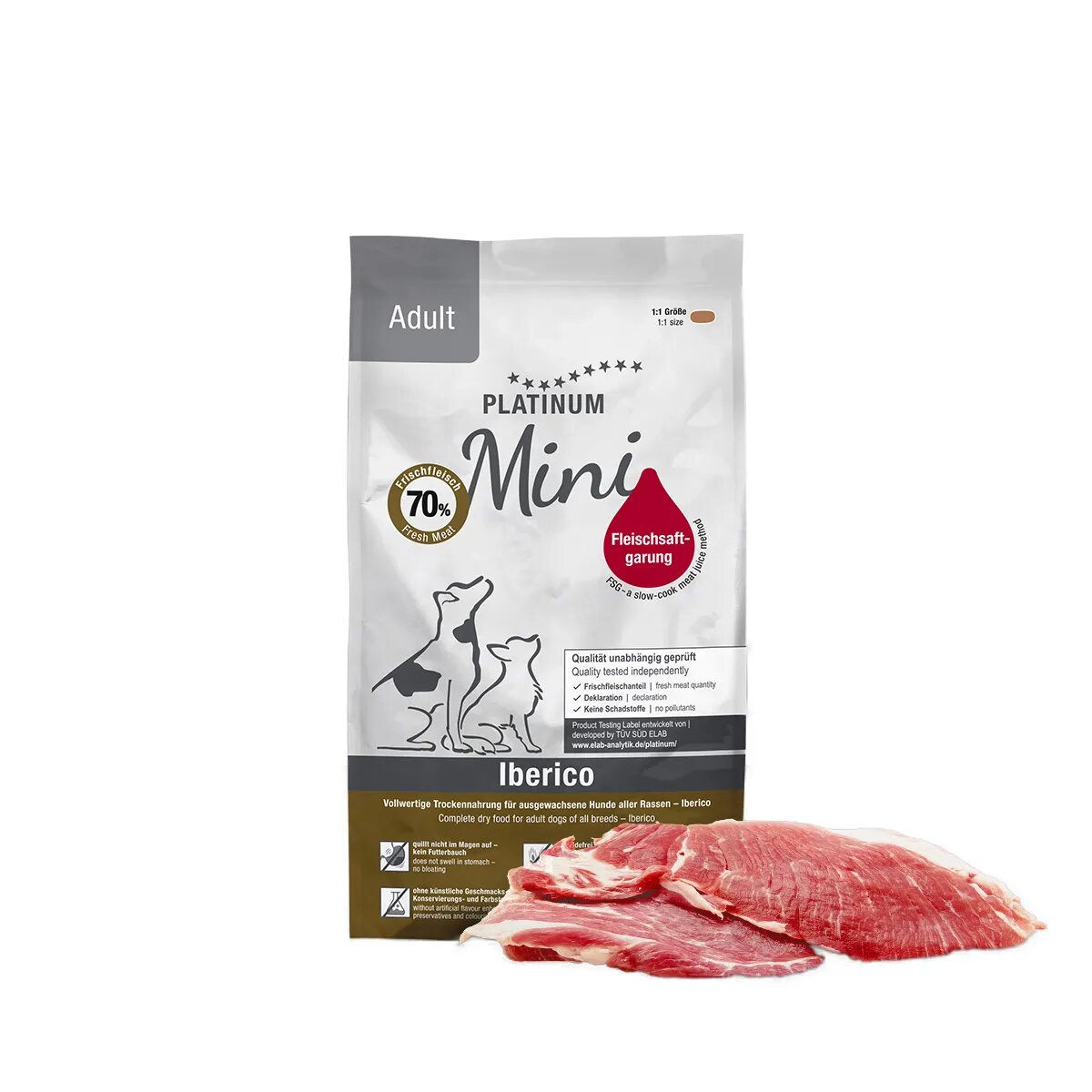 Platinum Adult Mini XS-S Iberico hrană uscată fără cereale câini semimoist 900g