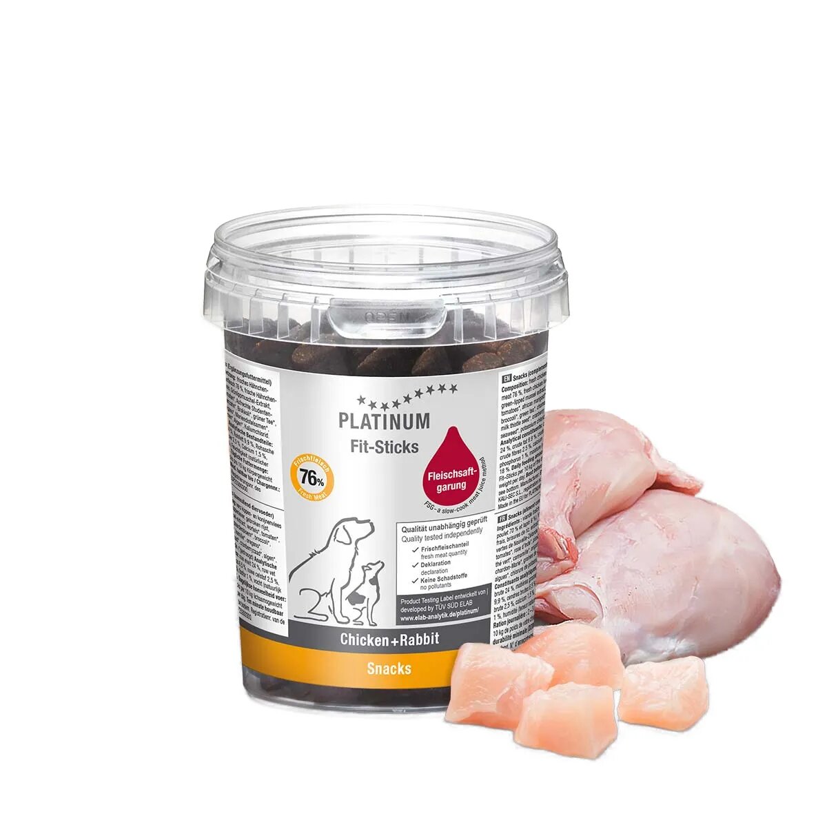 Platinum Fit-Sticks XS-XL Pui și Iepure bol recompense câini 300g