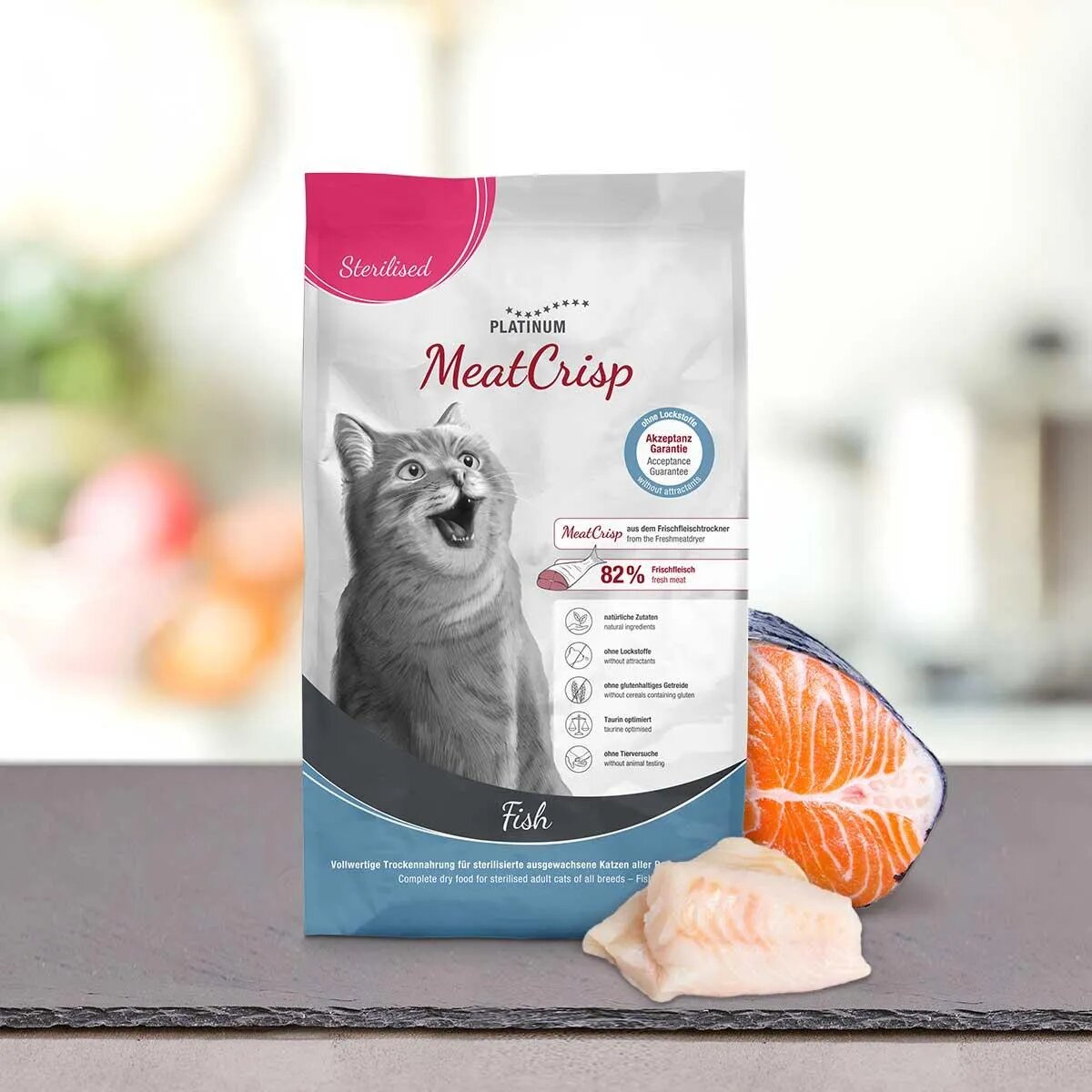 Platinum MeatCrisp Sterilised Pește hrană uscată pisici sterilizate deshidratat 1.5kg