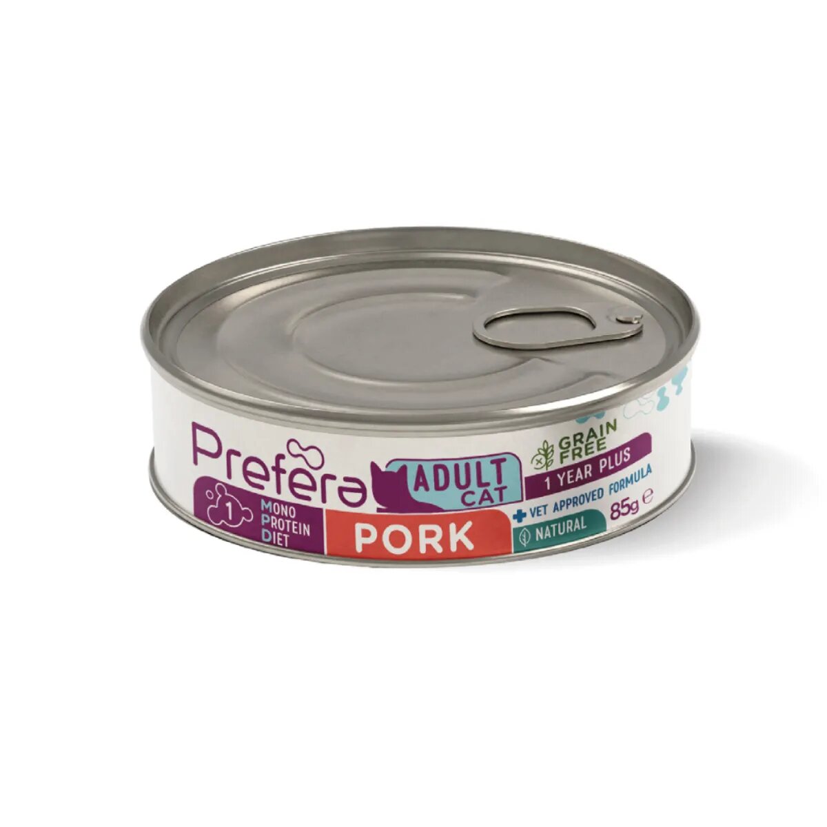 PREFERA MPD Porc dietă veterinară conservă hrană umedă monoproteică fără cereale pisici (în suc propriu) 85g