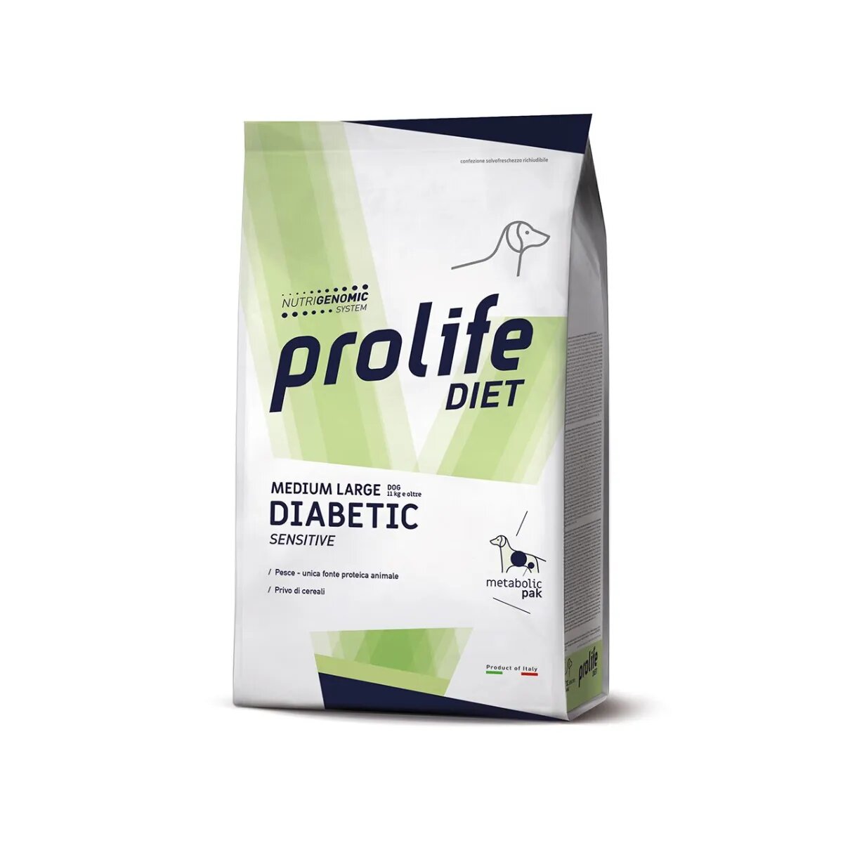 Prolife Diabetic Sensitive M-XL Păstrăv dietă veterinară hrană uscată câini diabet 8kg