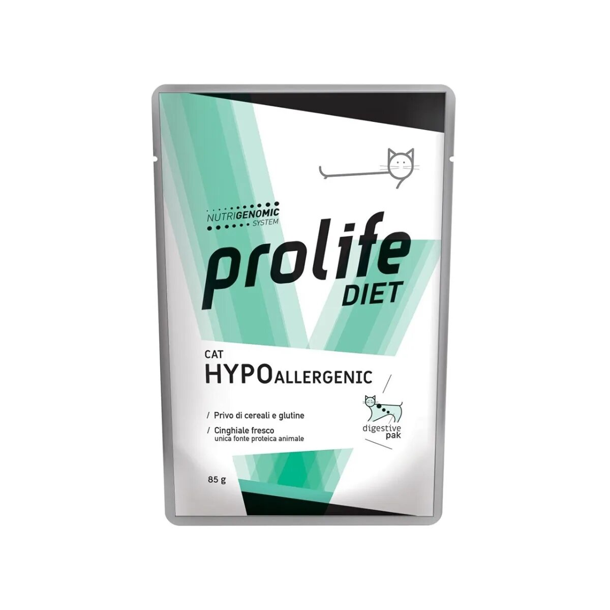 Prolife Diet Hypoallergenic Mistreț dietă veterinară plic hrană umedă fără cereale pisici alergii (în aspic) bax 85g x 12buc