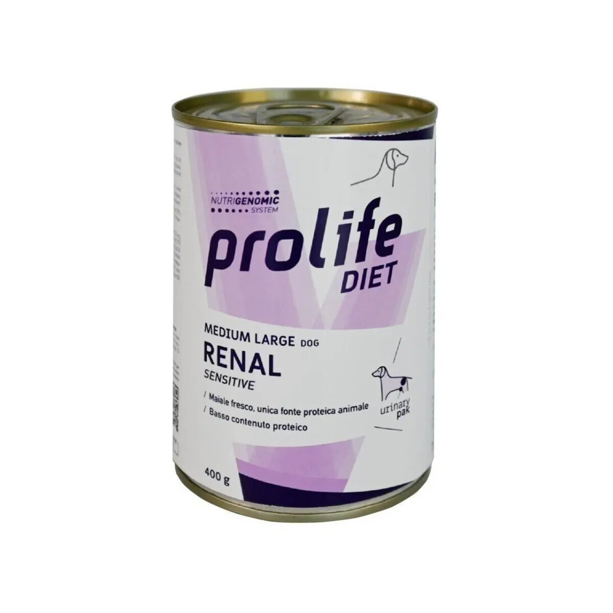 Prolife Diet Renal Sensitive M-XL Porc dietă veterinară conservă hrană umedă câini sistem renal (în aspic) 400g