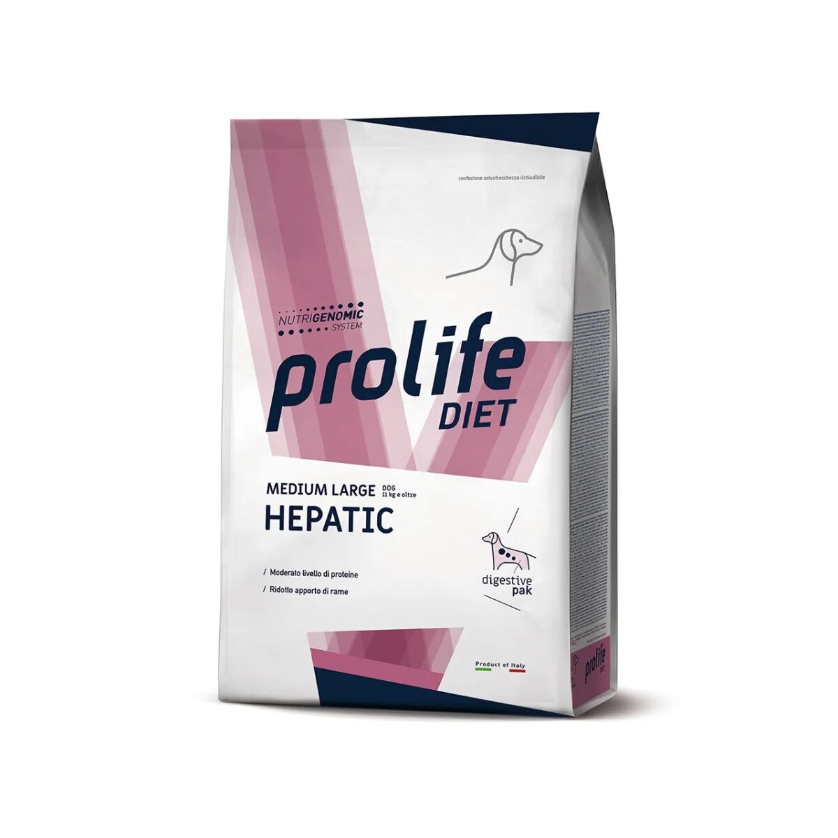 Prolife Hepatic M-XL Pui dietă veterinară hrană uscată câini sistem hepatic 2kg