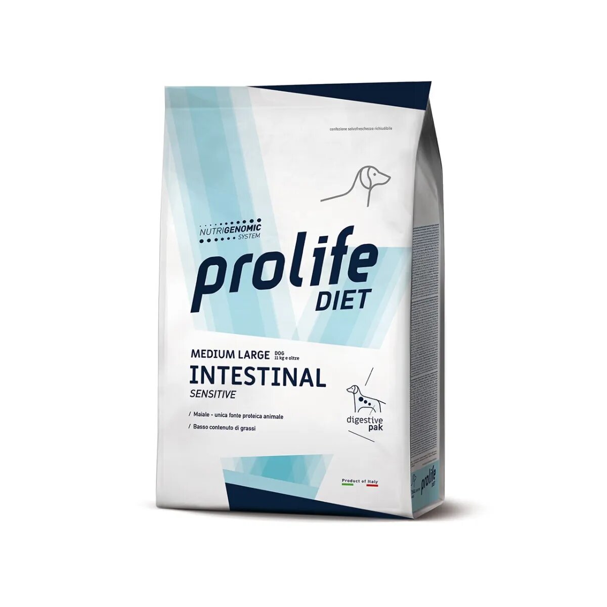 Prolife Intestinal Sensitive M-XL Porc dietă veterinară hrană uscată câini sistem digestiv 2kg