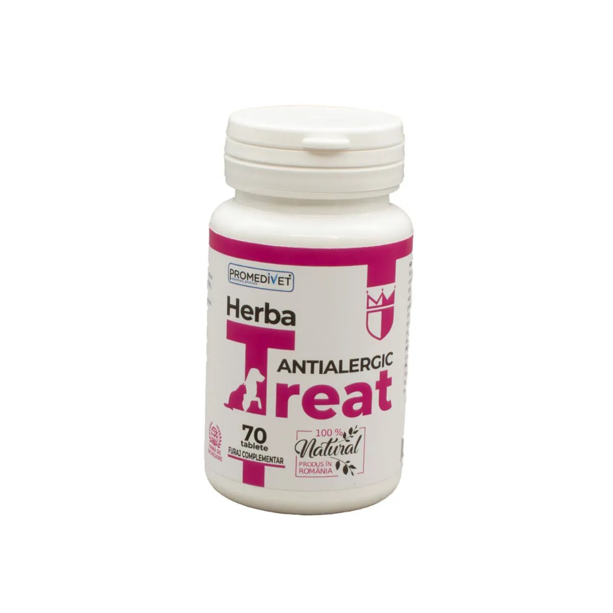 Promedivet Herba-Treat Antialergic supliment sistem imunitar & alergii câini comprimate Herba-Treat Antialergic XS-XL supliment sistem imunitar & alergii câini și pisici flacon 70 comprimate