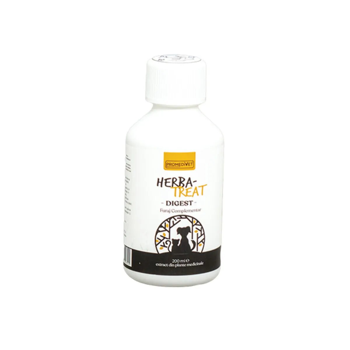 Promedivet Herba-Treat Digest Hepatoprotector supliment sistem digestiv câini suspensie orală Herba-Treat Digest Hepatoprotector XS-XL supliment sistem digestiv câini și pisici flacon 200ml suspensie orală