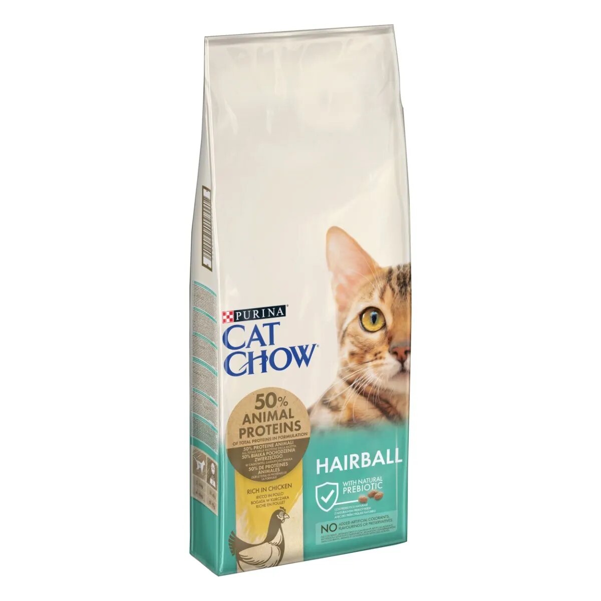 Purina Cat Chow Hairball Control Pui hrană uscată pentru pisici limitarea ghemurilor de blană 15kg