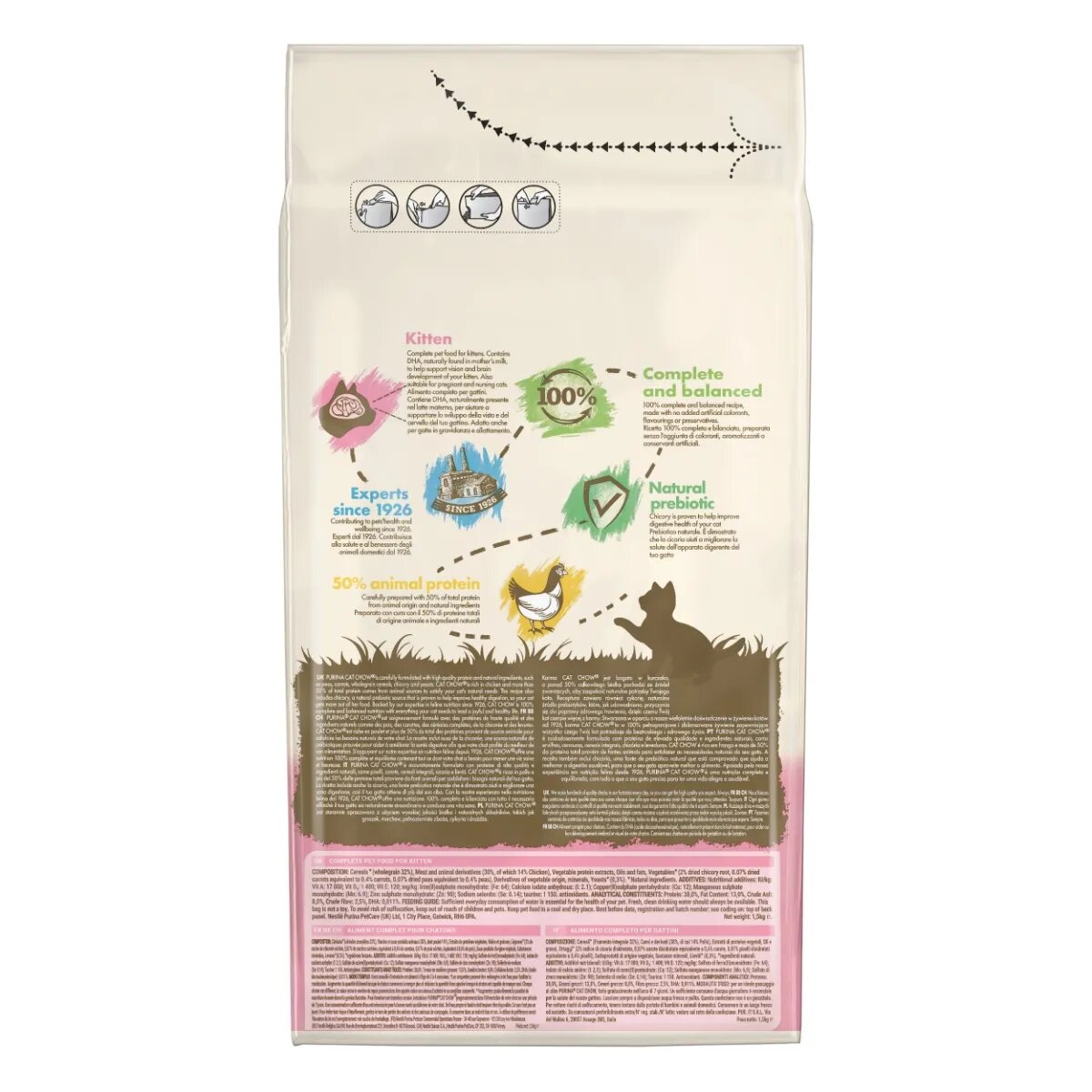Purina Cat Chow Kitten Pui hrană uscată pentru pisici junior 1.5kg