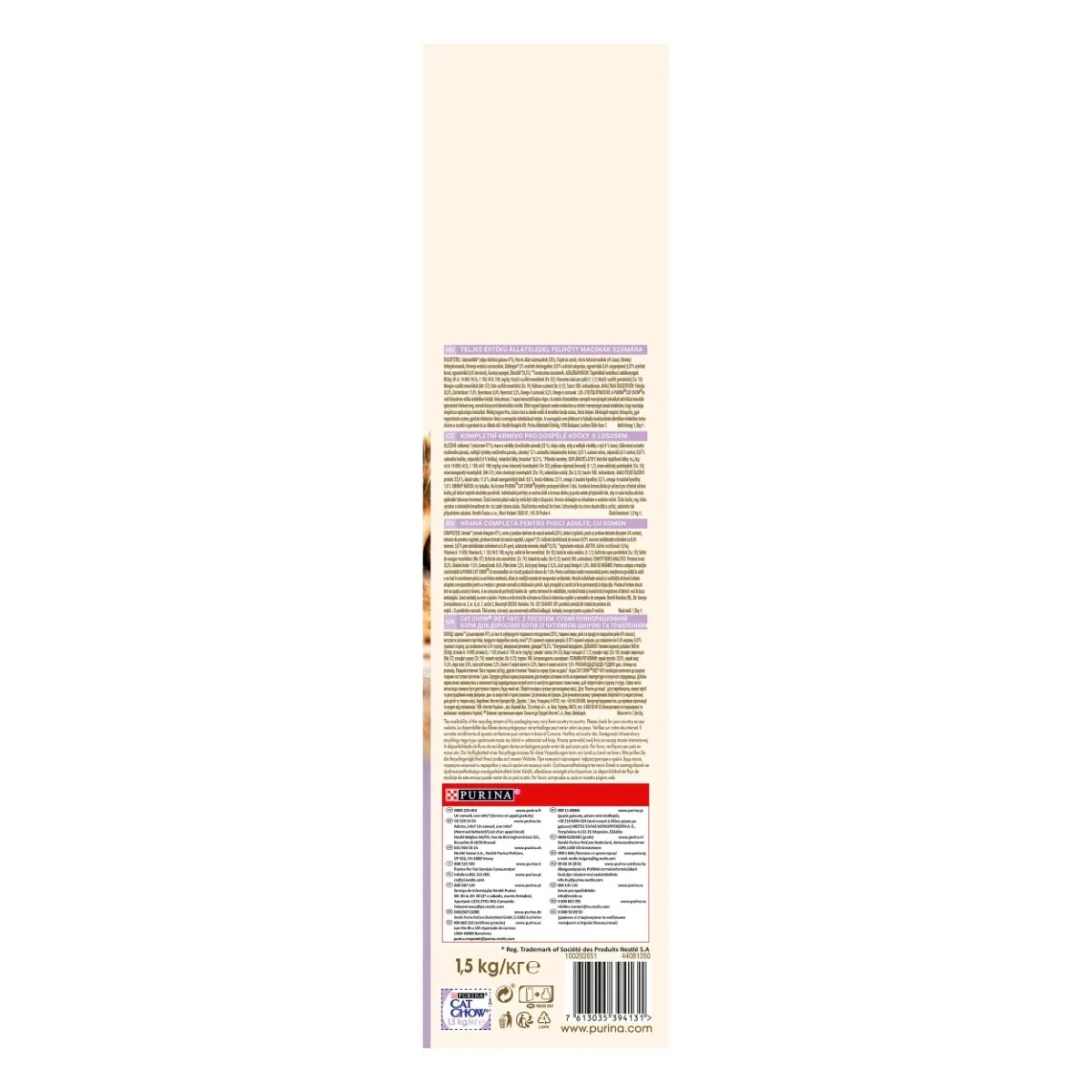 Purina Cat Chow Sensitive Somon hrană uscată pentru pisici sensibilități digestive 1.5kg