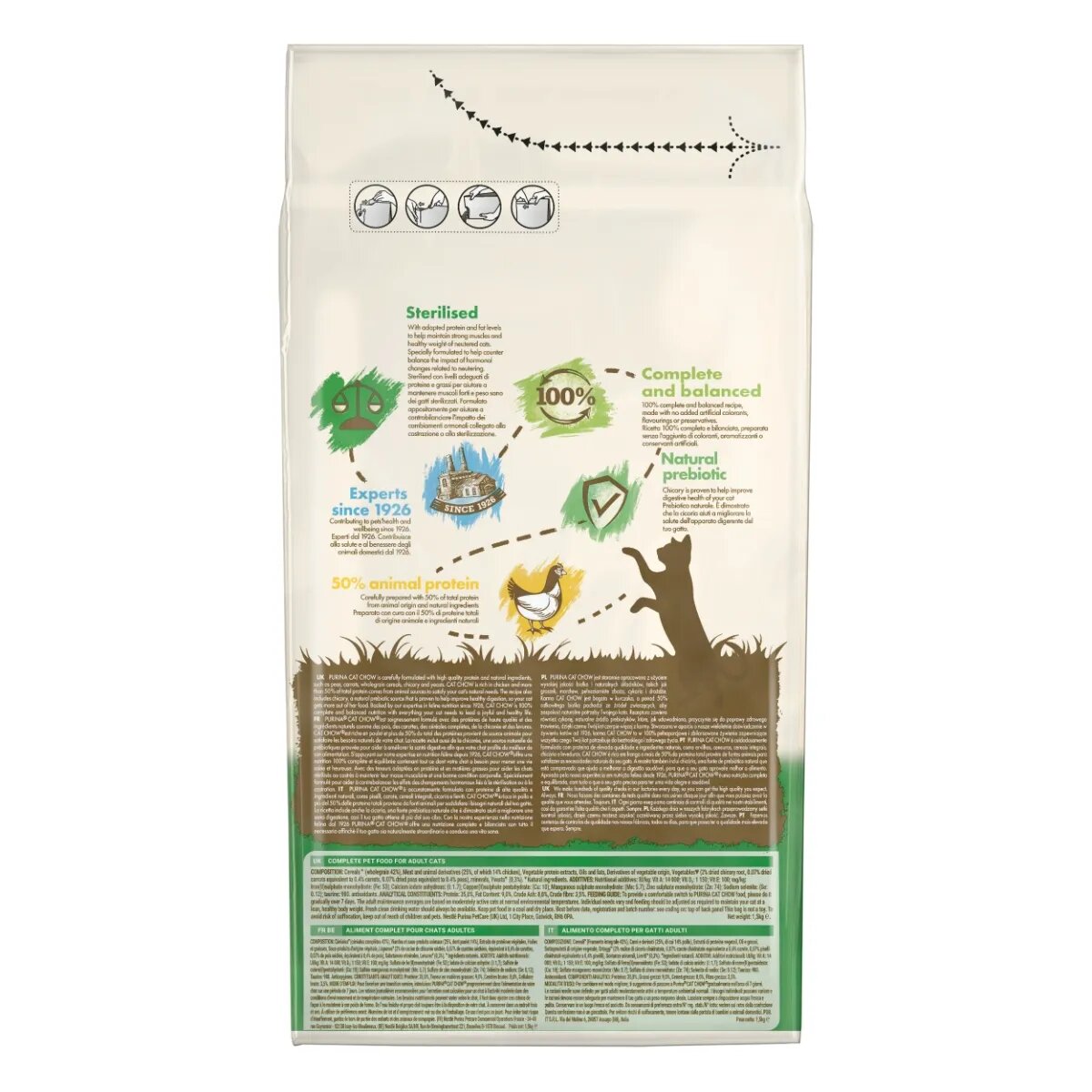 Purina Cat Chow Sterilised Pui hrană uscată pentru pisici sterilizate 1.5kg