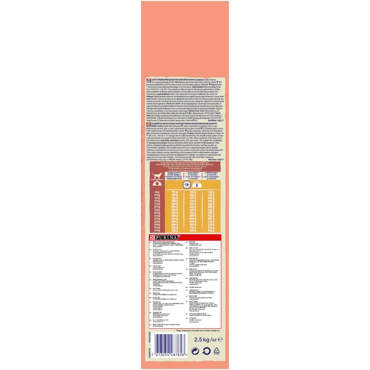 Purina Dog Chow Adult Active Pui hrană uscată câini activitate intensă 2.5kg