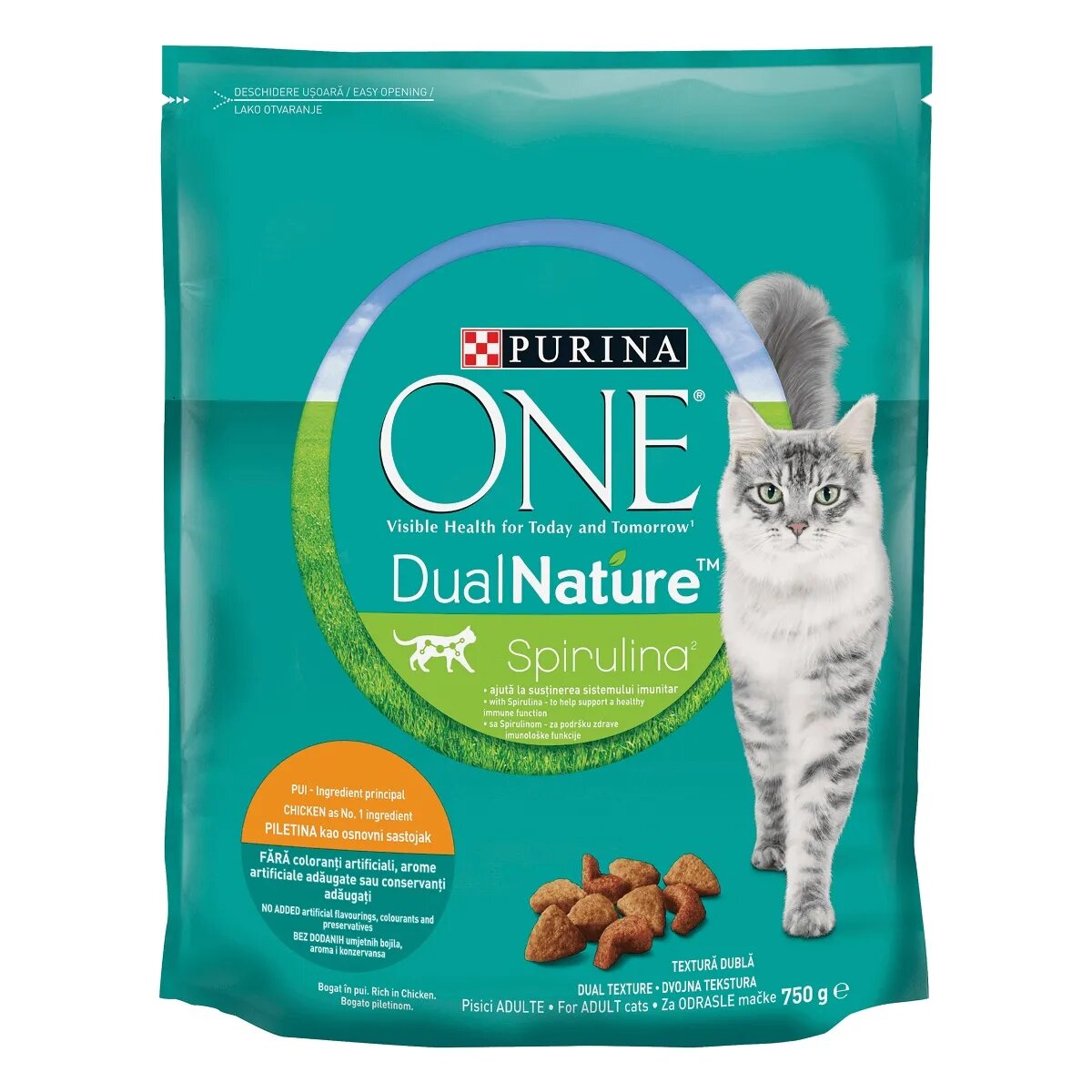 Purina ONE DualNature Pui hrană uscată pisici adulte 750g
