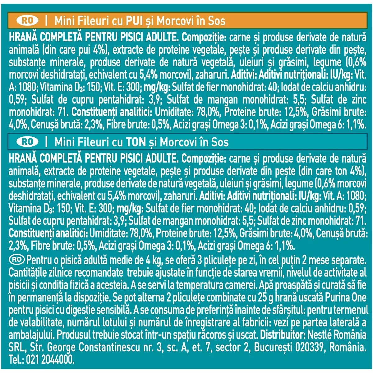 Purina ONE Sensitive Pui/Ton pachet mixt plic hrană umedă pisici sensibilități digestive (în sos) 85g x 4