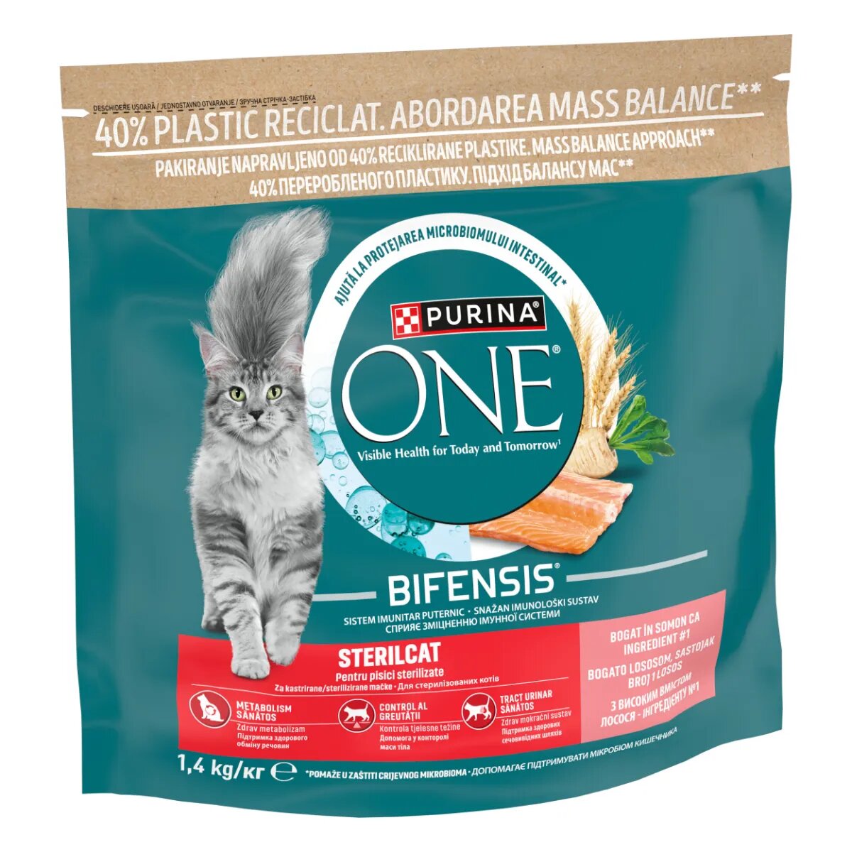 Purina ONE Sterilcat Somon și Grâu hrană uscată pisici sterilizate 14kg