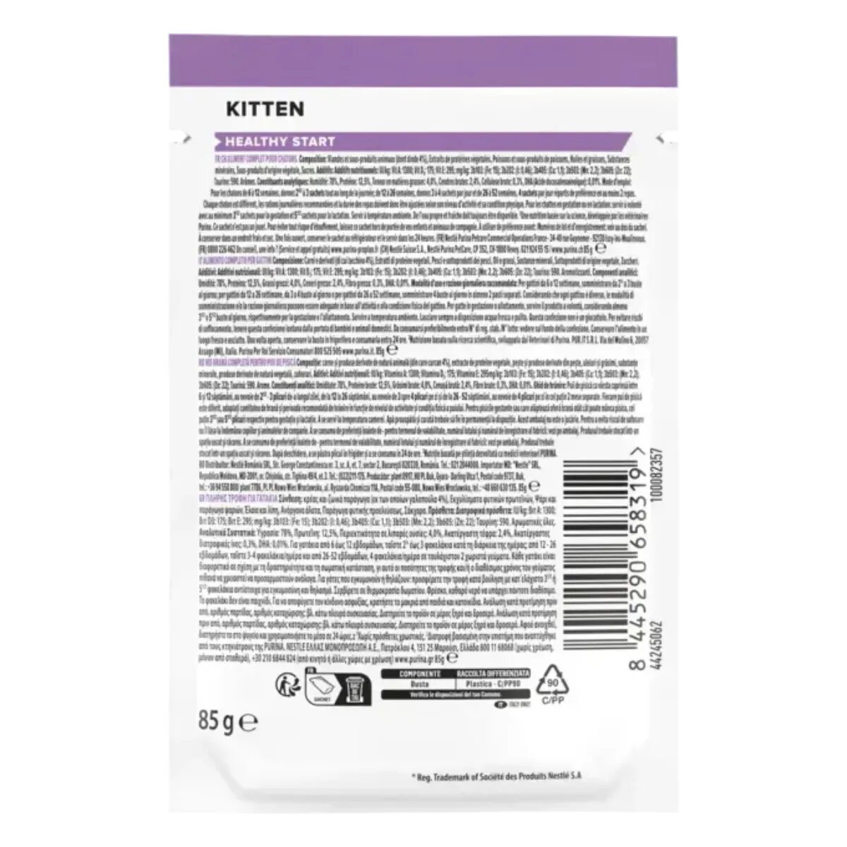Purina Pro Plan Healthy Start Kitten Curcan plic hrană umedă pisici junior (în sos) 85g