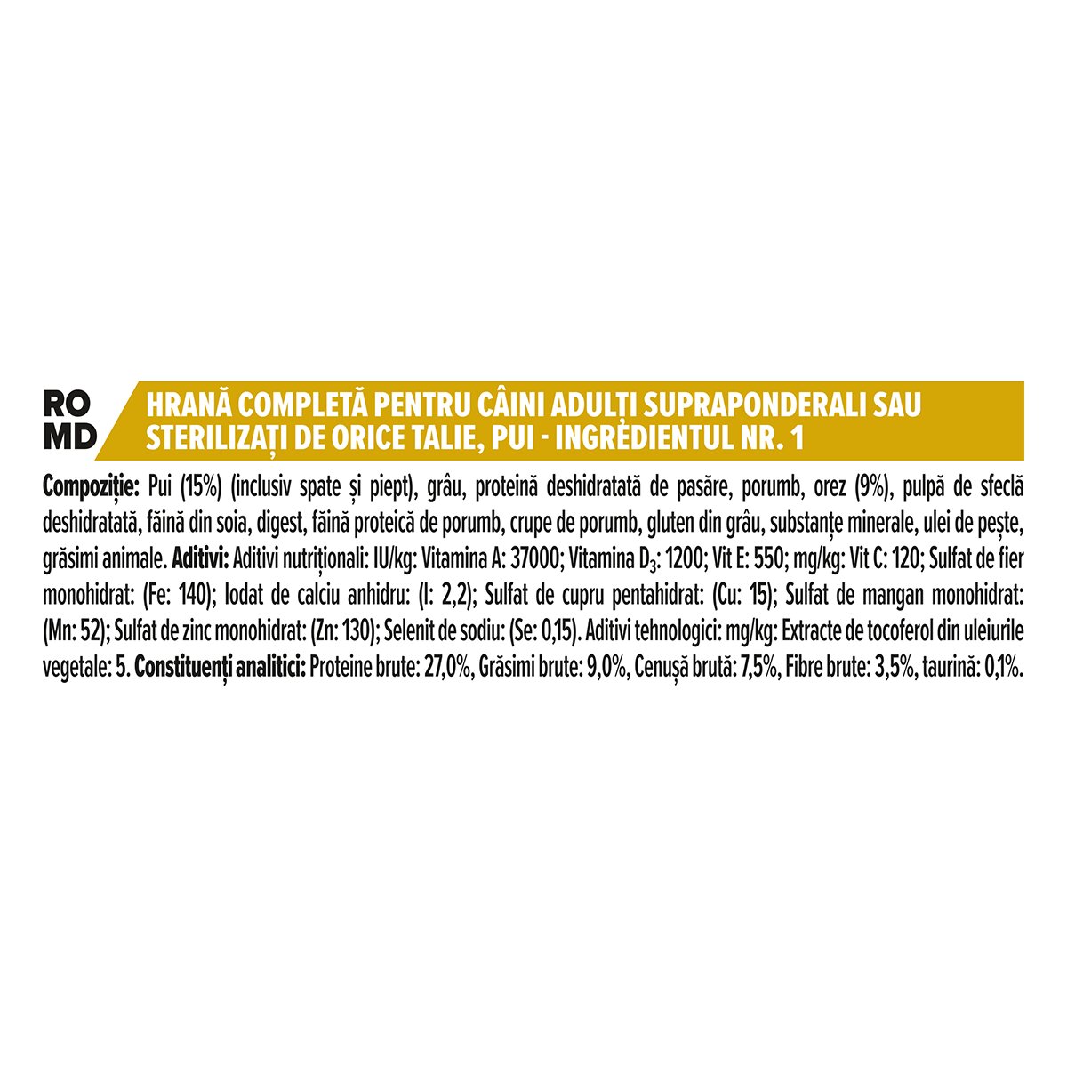 Purina Pro Plan Light/Sterilised Adult S-XL Pui hrană uscată câini sterilizați 14kg