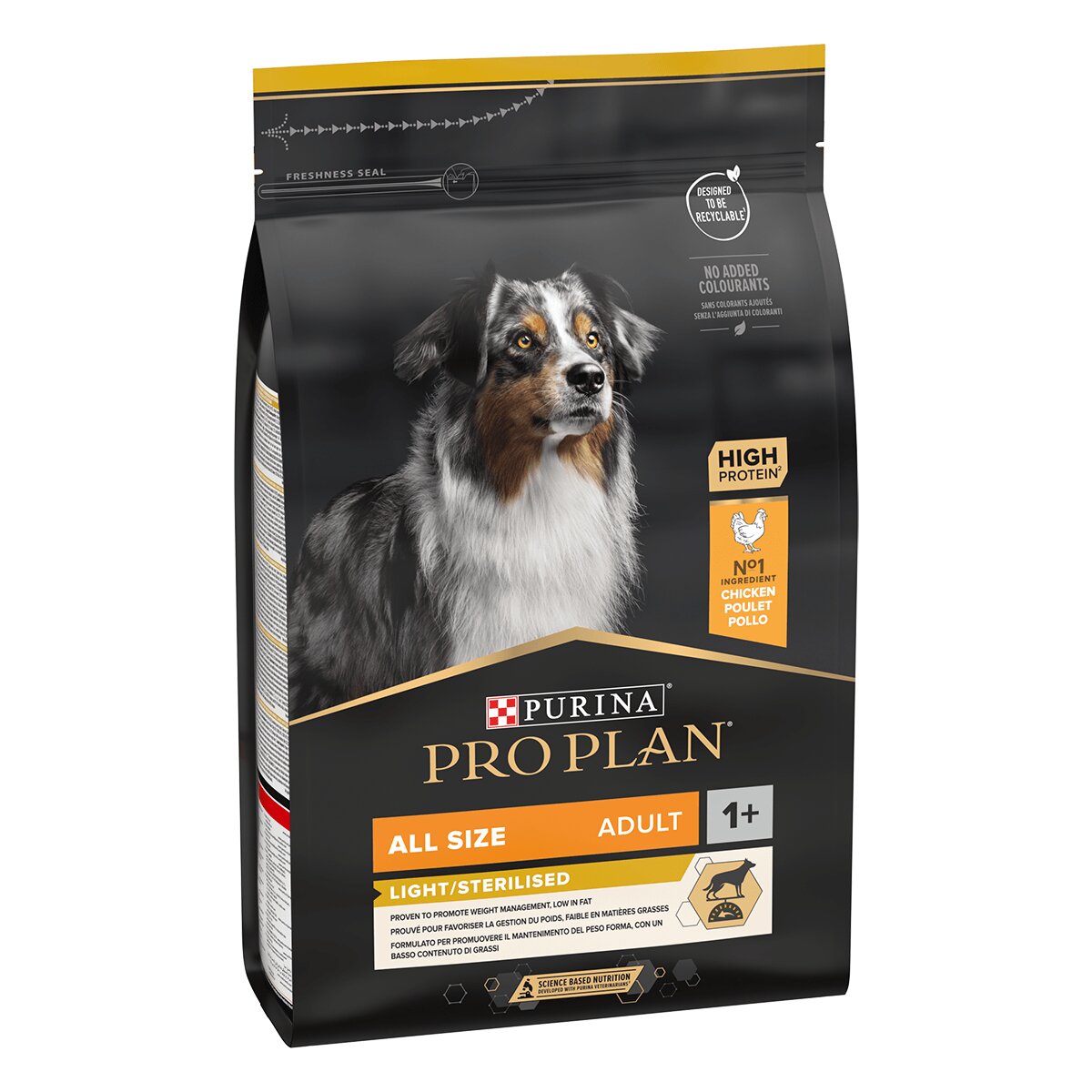 Purina Pro Plan Light/Sterilised Adult S-XL Pui hrană uscată câini sterilizați 3kg