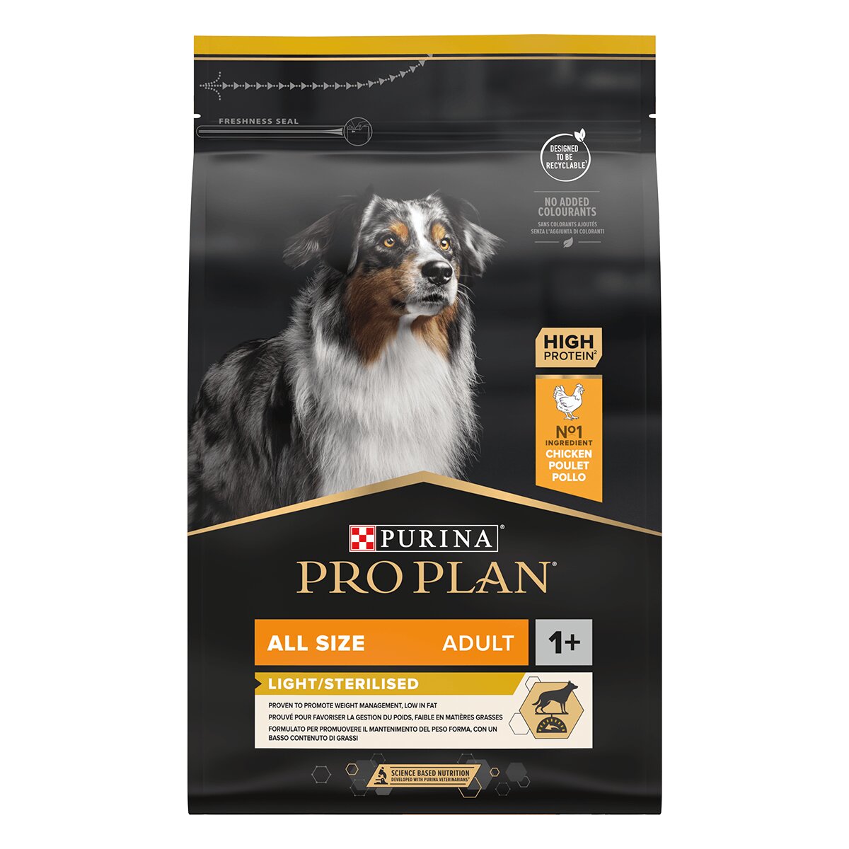 Purina Pro Plan Light/Sterilised Adult S-XL Pui hrană uscată câini sterilizați 3kg