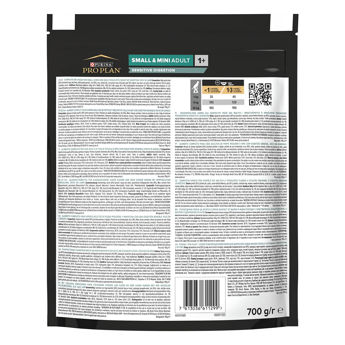 Purina Pro Plan Sensitive Digestion Adult XS-S Miel hrană uscată câini sensibilități digestive 700g