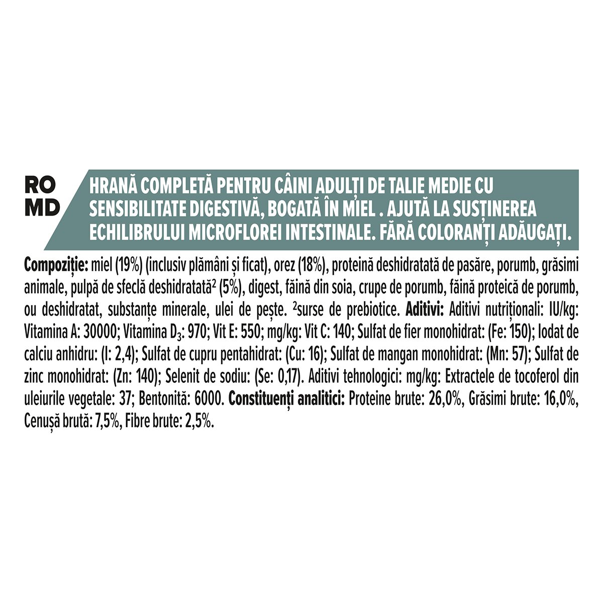 Purina Pro Plan Sensitive Digestion Medium Adult M Miel hrană uscată câini sistem digestiv Sensitive Digestion Adult M Miel hrană uscată câini sensibilități digestive 14+2.5kg GRATUIT