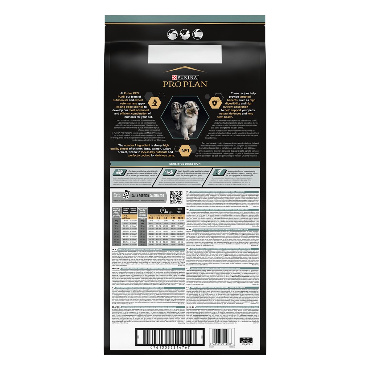 Purina Pro Plan Sensitive Digestion Puppy M Miel hrană uscată câini junior sensibilități digestive 12kg