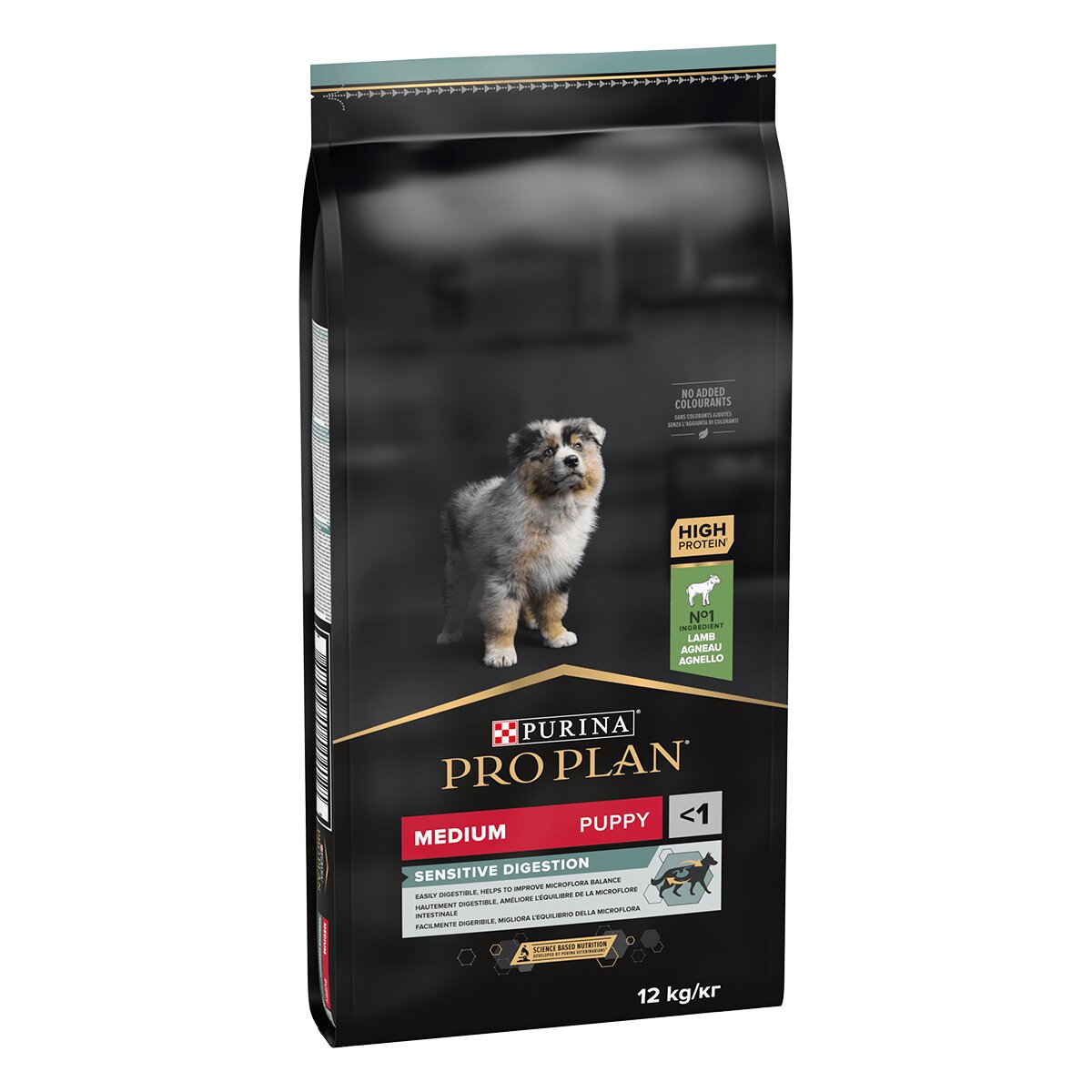Purina Pro Plan Sensitive Digestion Puppy M Miel hrană uscată câini junior sensibilități digestive 12kg