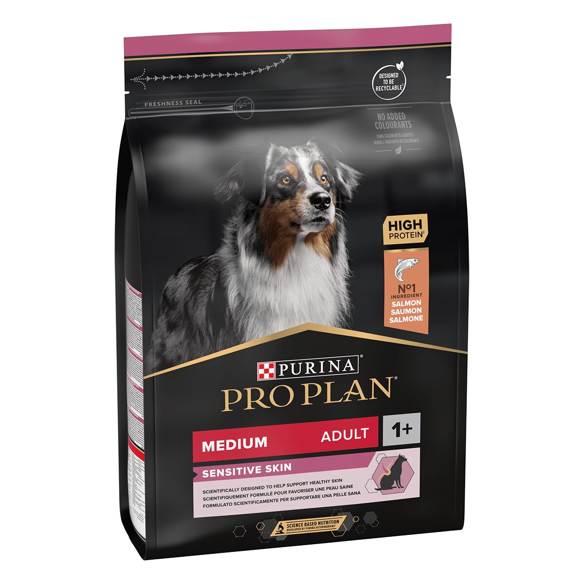 Purina Pro Plan Sensitive Skin Adult M Somon hrană uscată câini piele și blană 3kg