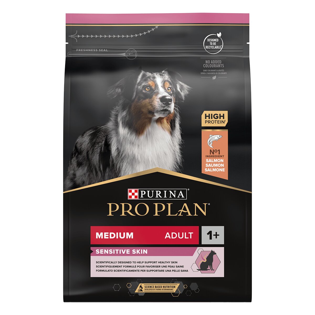Purina Pro Plan Sensitive Skin Adult M Somon hrană uscată câini piele și blană 3kg