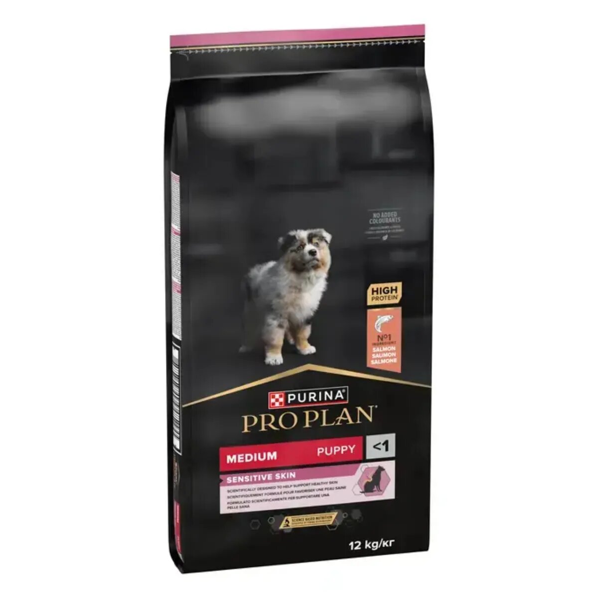 Purina Pro Plan Sensitive Skin Medium Puppy M Somon hrană uscată câini junior piele & blană 12kg