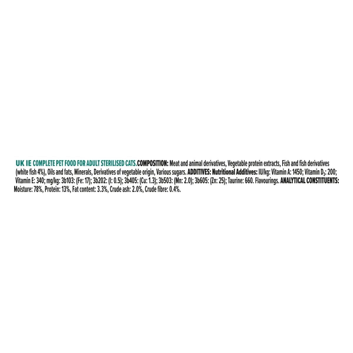 Purina Pro Plan Sterilised Maintenance Pește alb plic hrană umedă pisici sterilizate (în sos) 85g