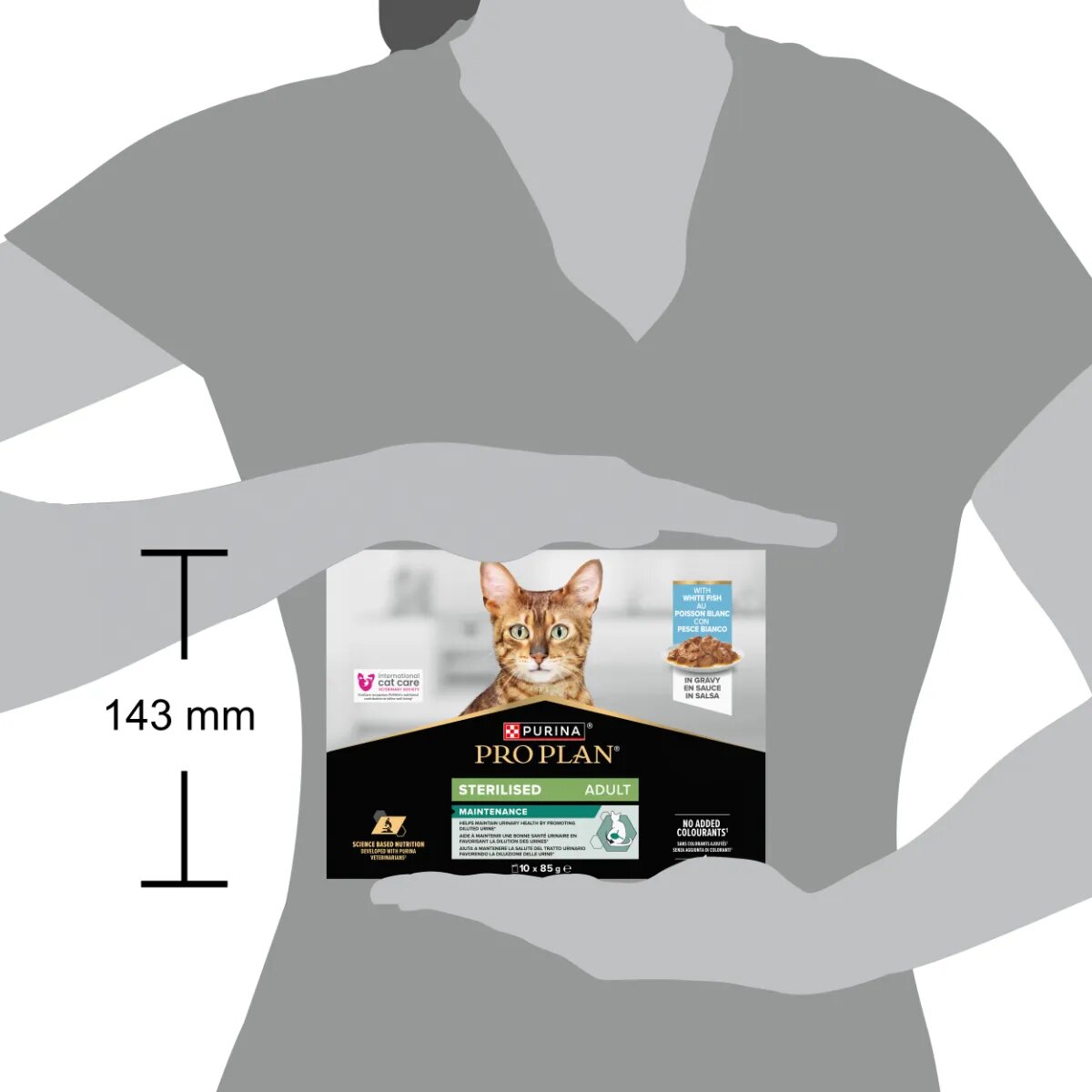Purina Pro Plan Sterilised Maintenance Pește alb plic hrană umedă pisici sterilizate (în sos) bax 85g x 10buc