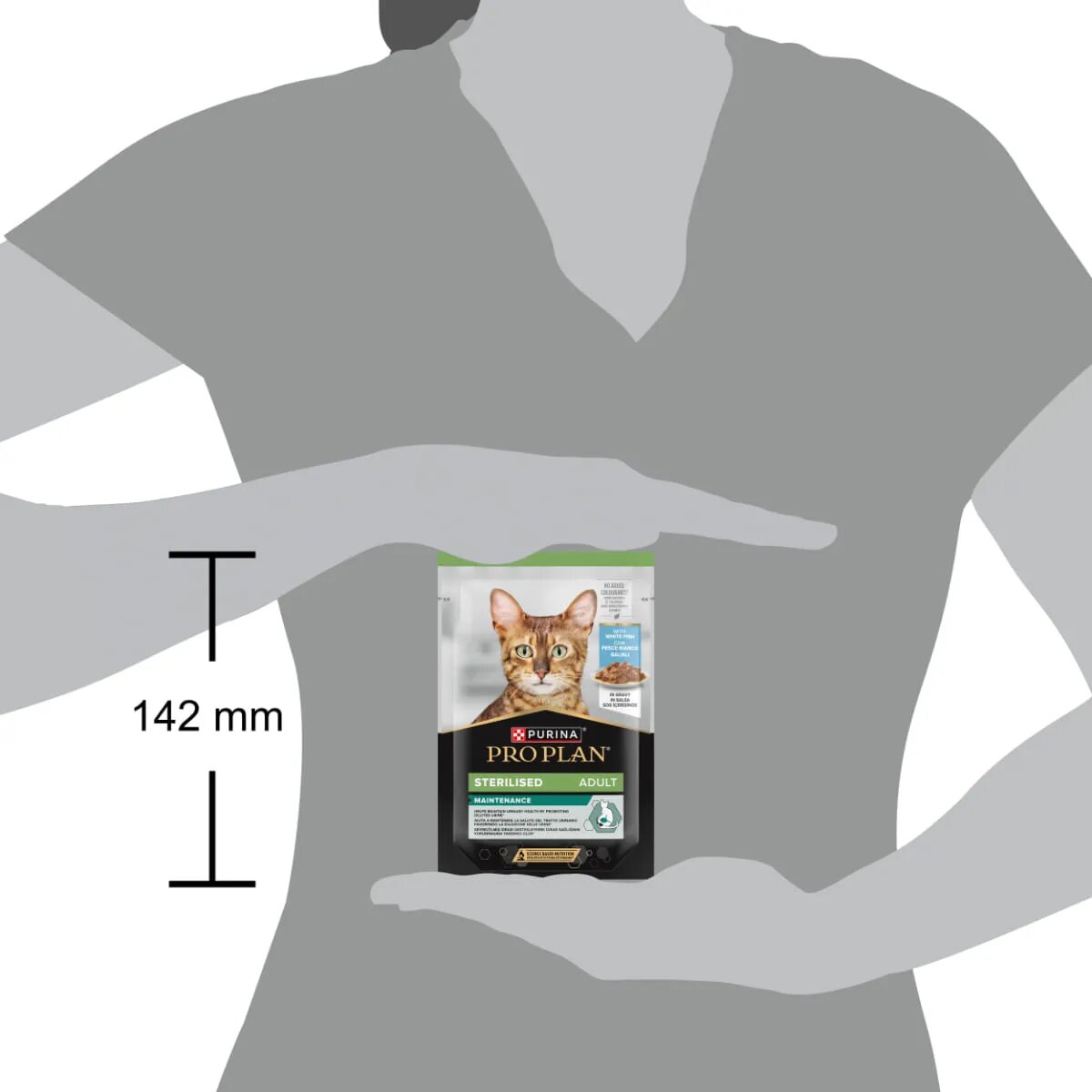 Purina Pro Plan Sterilised Maintenance Pește alb plic hrană umedă pisici sterilizate (în sos) bax 85g x 24buc