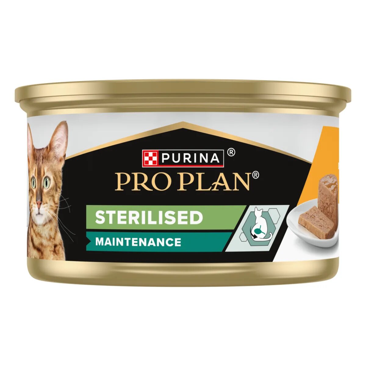 Purina Pro Plan Sterilised Maintenance Pui conservă hrană umedă pisici sterilizate (pate) 85g