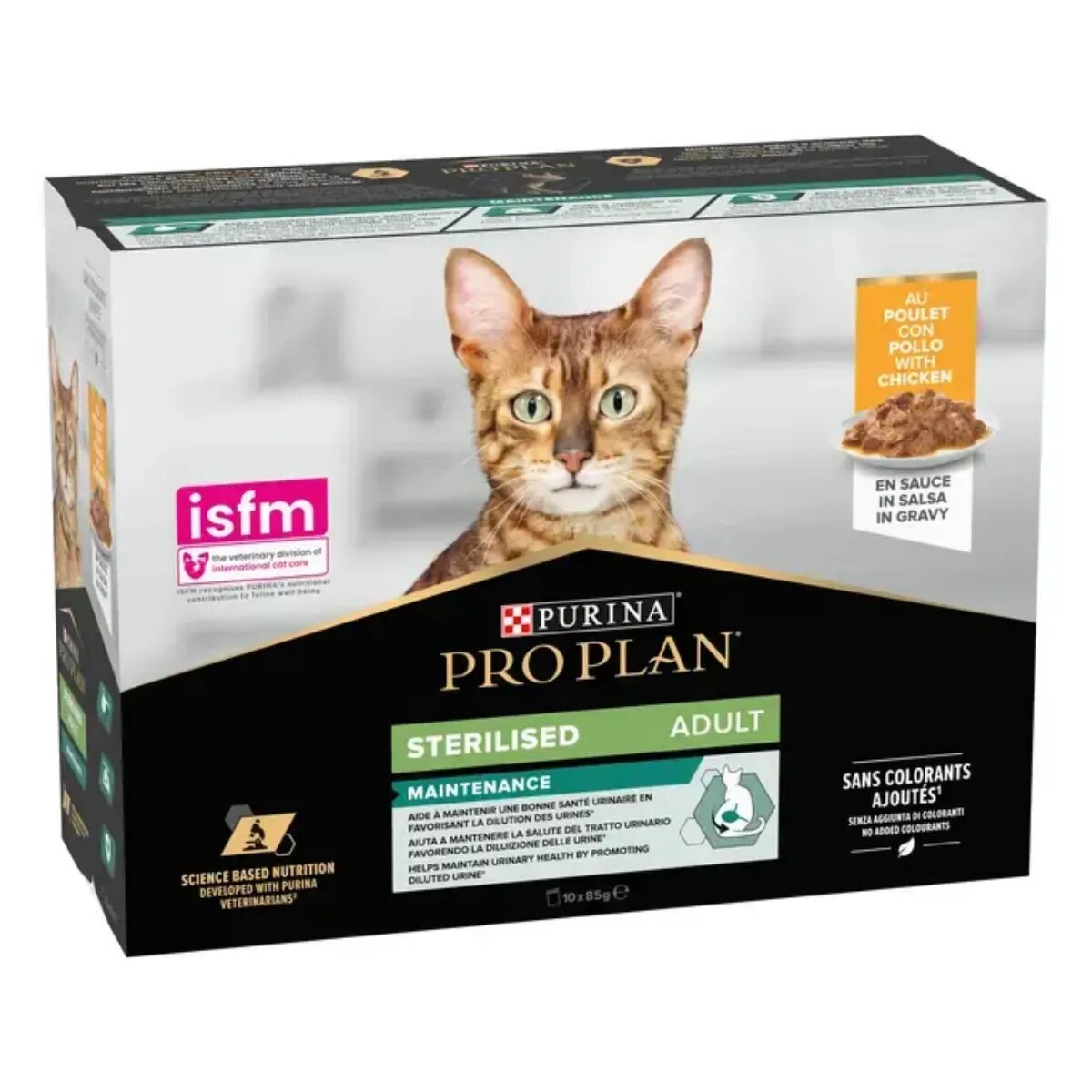 Purina Pro Plan Sterilised Maintenance Pui plic hrană umedă pisici sterilizate (în sos) bax 85g x10buc