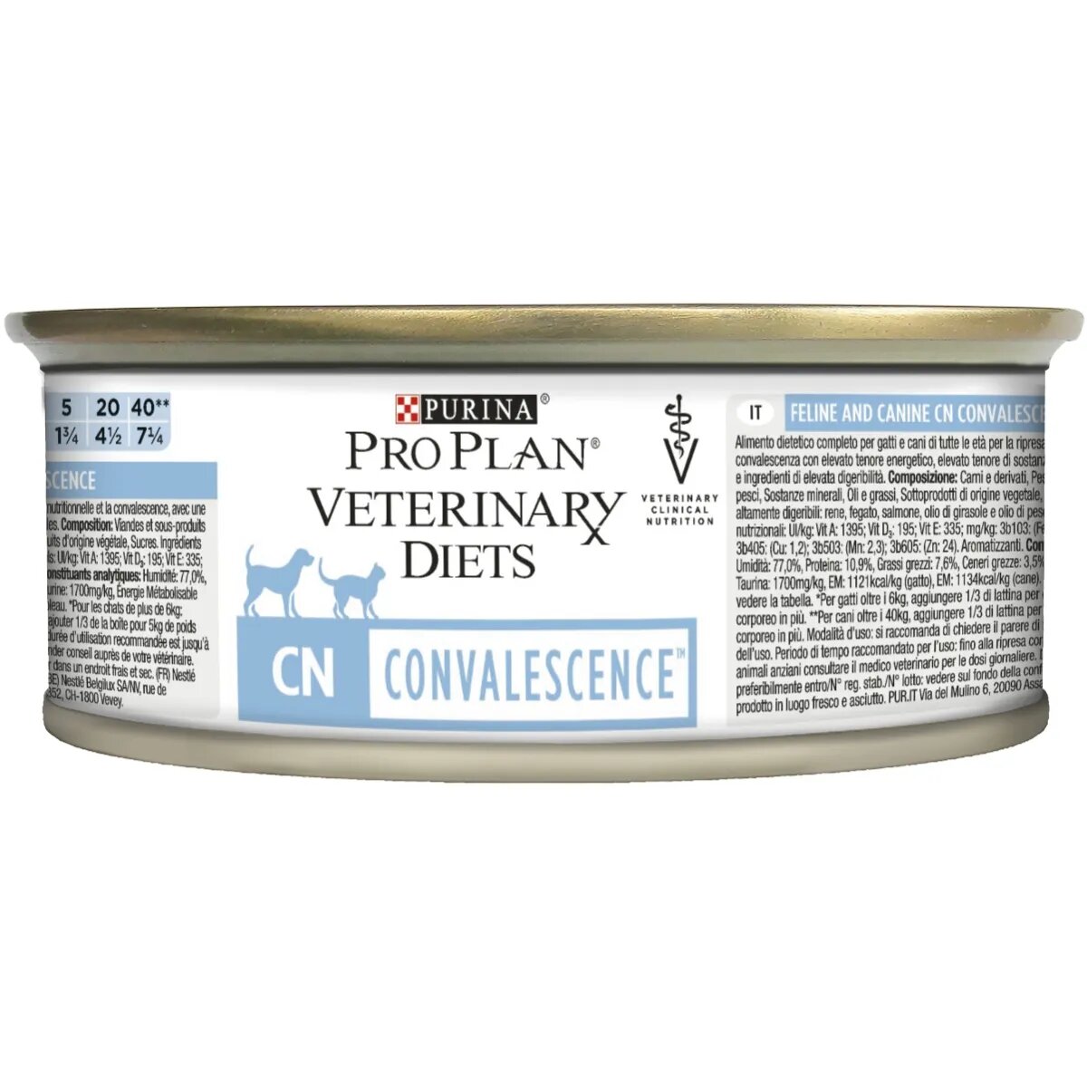 Purina Pro Plan Veterinary Diets Canine & Feline Convalescence Mousse dietă veterinară câini și pisici conservă hrană umedă convalescență 195g