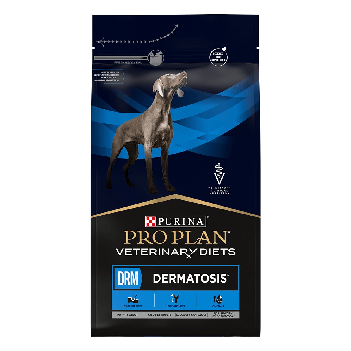 Purina Pro Plan Veterinary Diets Dermatosis dietă veterinară câini hrană uscată afecțiuni dermatologice 12kg