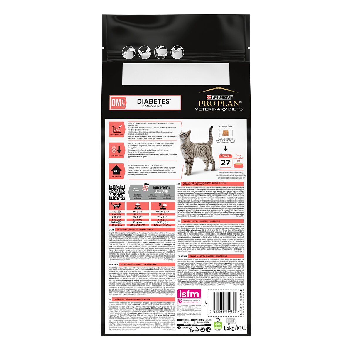 Purina Pro Plan Veterinary Diets Diabetes Management dietă veterinară pisici hrană uscată controlul glucozei 1.5kg