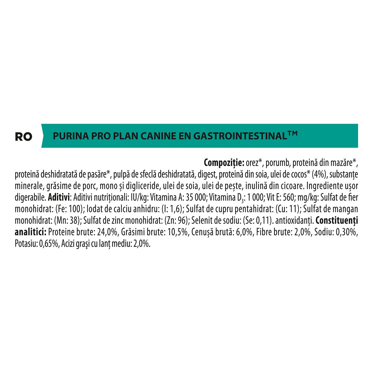 Purina Pro Plan Veterinary Diets Gastrointestinal dietă veterinară câini hrană uscată afecțiuni digestive 12kg