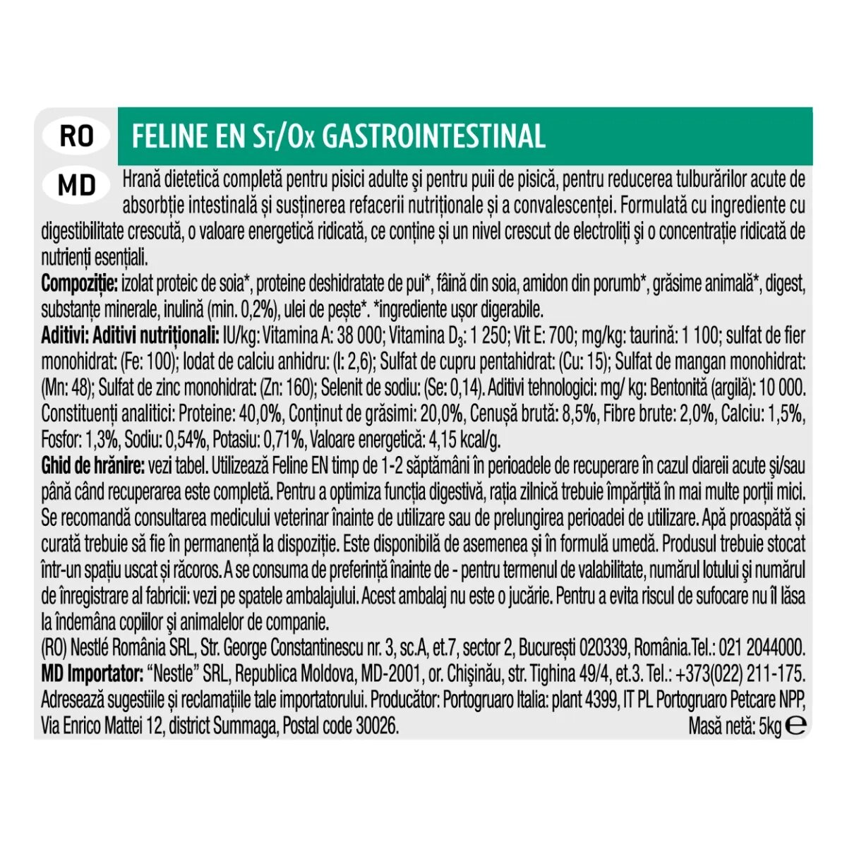 Purina Pro Plan Veterinary Diets Gastrointestinal dietă veterinară pisici hrană uscată afecțiuni digestive 5kg