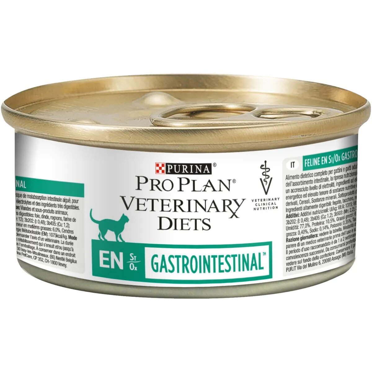 Purina Pro Plan Veterinary Diets Gastrointestinal Mousse dietă veterinară pisici conservă hrană umedă afecțiuni digestive 195g