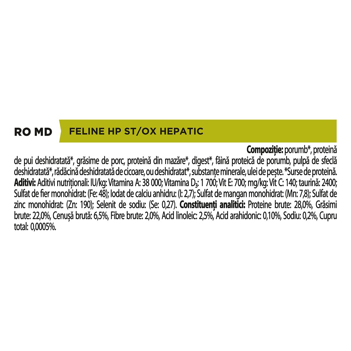 Purina Pro Plan Veterinary Diets Hepatic dietă veterinară pisici hrană uscată afecțiuni hepatice 1.5kg