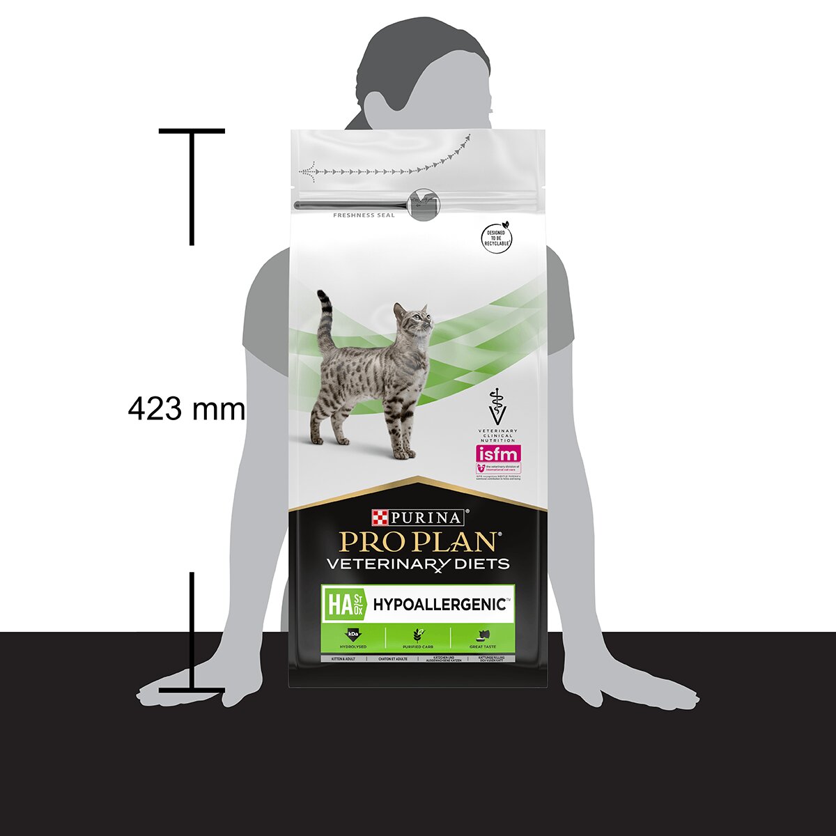 Purina Pro Plan Veterinary Diets Hypoallergenic dietă veterinară pisici hrană uscată afecțiuni digestive și dermatologice 1.3kg