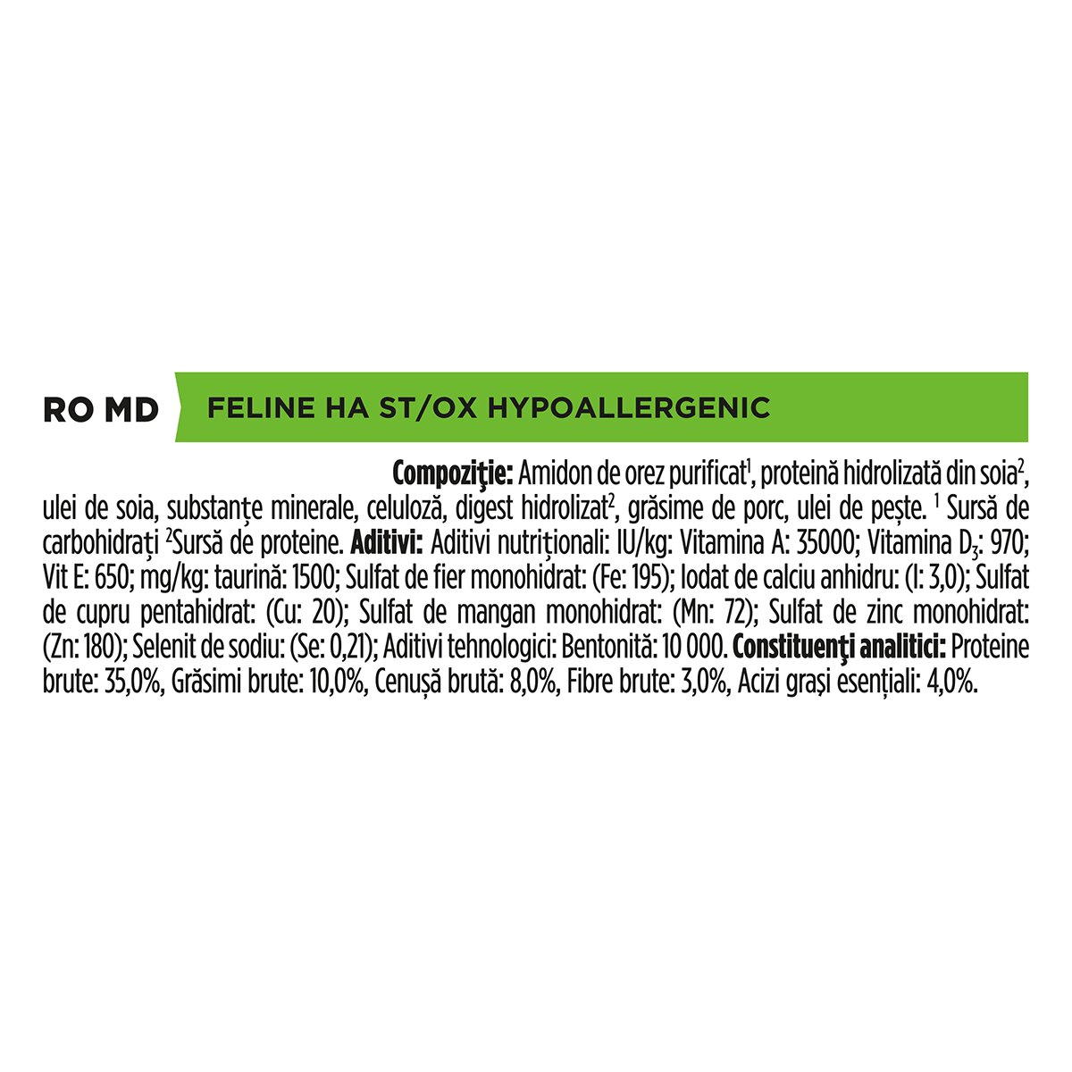 Purina Pro Plan Veterinary Diets Hypoallergenic dietă veterinară pisici hrană uscată afecțiuni digestive și dermatologice 1.3kg