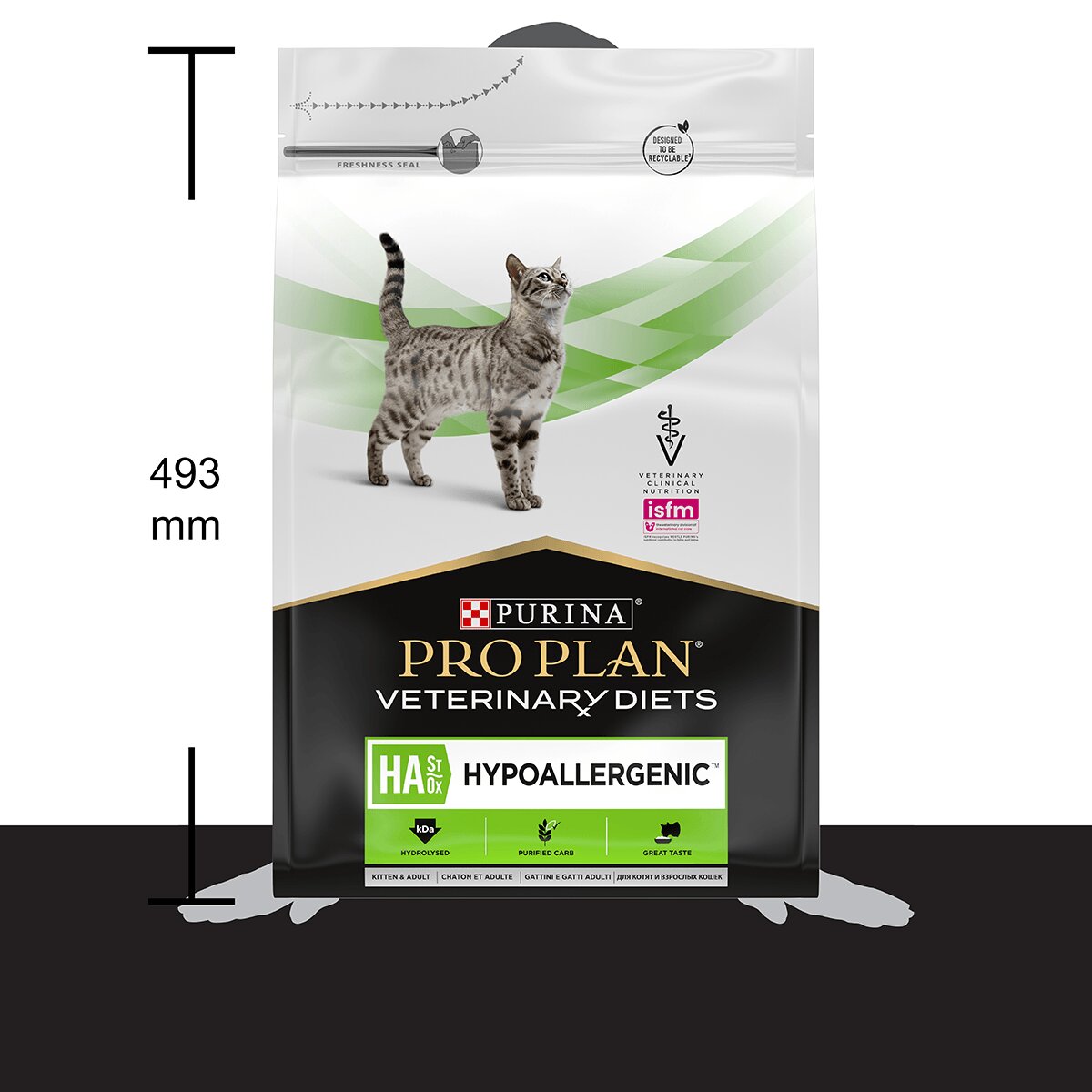 Purina Pro Plan Veterinary Diets Hypoallergenic dietă veterinară pisici hrană uscată afecțiuni digestive și dermatologice 3.5kg