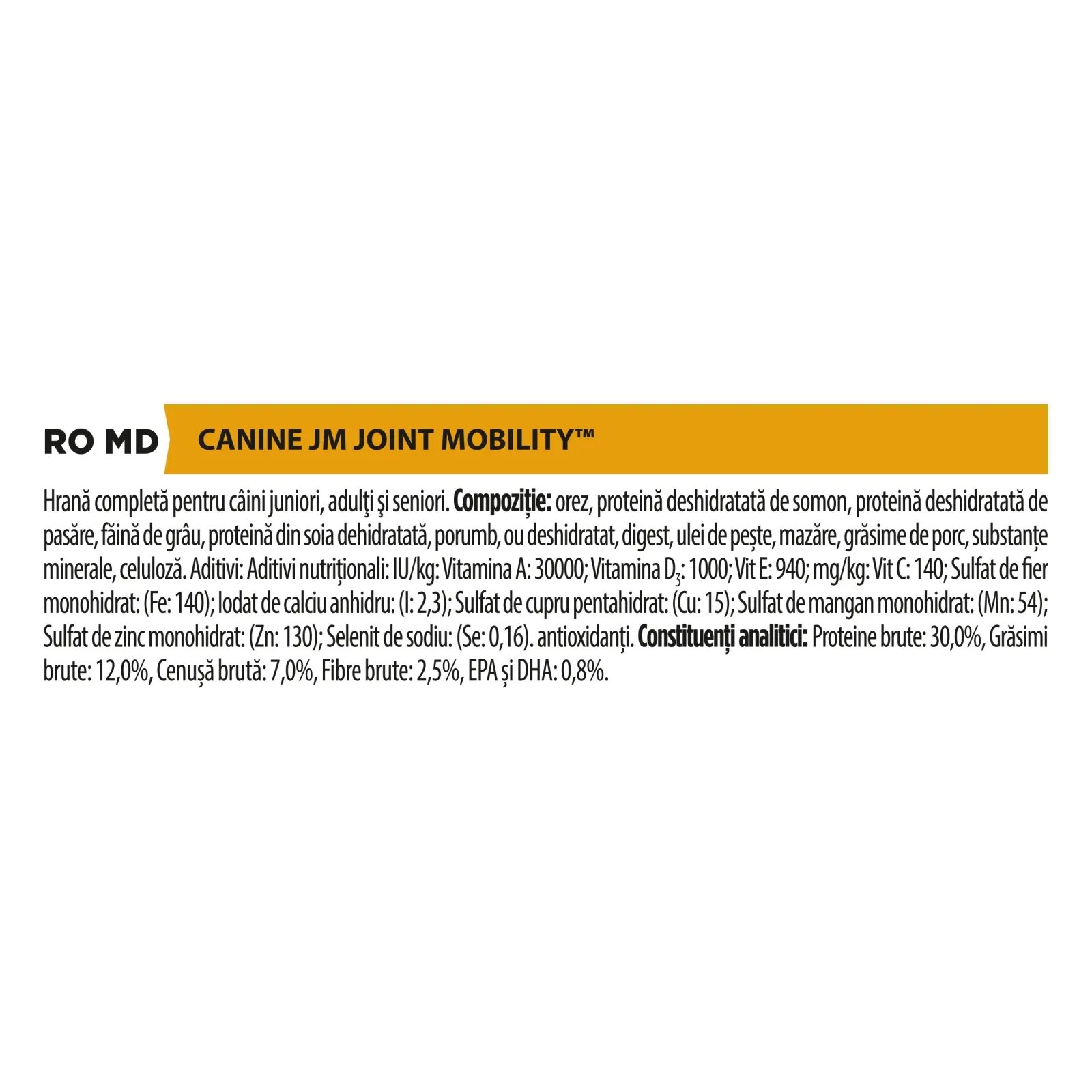 Purina Pro Plan Veterinary Diets Joint Mobility dietă veterinară câini hrană uscată afecțiuni articulare 12kg